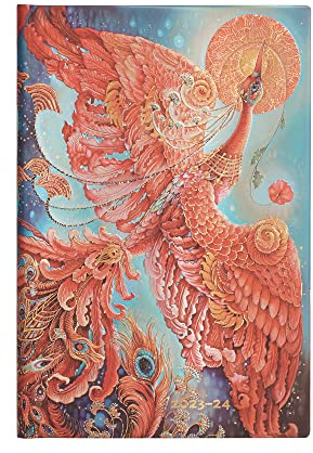 Paperblanks Kalender 18 Monate 2023-2024 Feuervogel | Horizontal | Mini (95 × 140 mm)