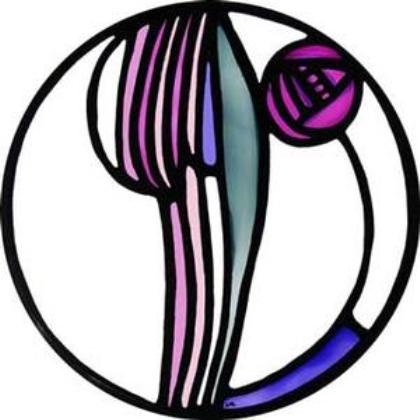 Winged Heart presented by Celtic Glass Designs Static Window Cling in a Mackintosh Hunterian Small Mauve Rose Design