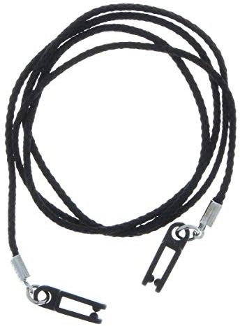 Paule & Knopf geflochtenes Clip-hole-Brillenband für Bügelenden mit Loch - 70cm - schwarz geflochten