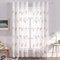 MIULEE Voile Vorhang Store Gardine Sheer Blumen mit Feder Stickerei Vorhänge mit Ösen Transparent Gardinenschal Fensterschal für Wohnzimmer Schlafzimmer 2er Set 140x215 cm(B x H) Feder Braun