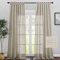 PONY DANCE Halbtransparente Gardinen Wohnzimmer im Landhausstil Schlaufenschal 2er Set Voile Leinenoptik Lichtdurchlässige Vorhänge H 245 x B 140 cm, Taupe