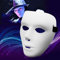 WanWorlder Halloween Masken PVC Ritter Maske Geistertanz Hip Hop Maske Weiß Maske für Rave Party Neutrale Maske maskuline anonyme Venezianische Männer Faschingsmaske Karnevalmaske (Weiß, L)