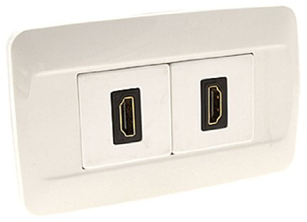 Ruilogod 2-Gang Dual HDMI Jack Jack Outlet Outlet Panel de placa de pared
