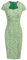Grace Karin Damen Wunderschönes Arbeitskleid Bleistiftkleid Flügelärmel Sexy Bodycon Kleid, Grün (kariert), Mittel