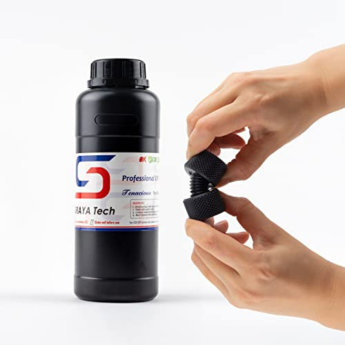 Siraya Tech Tenacious Flex 3D Druckharz - Flexibleres 405nm UV-härtendes Harz mit schnellerem Rückstoß, hoher Schlagfestigkeit, hoher Präzision, zähem Harz für LCD DLP 3D Druck (500g, Flex Schwarz)