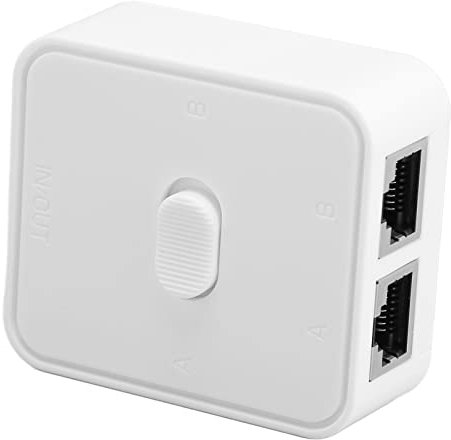 VBESTLIFE Conmutador de Red Gigabit de 2 Puertos, 10/100/1000Mbps 2 Entradas 1 Salida o 1 Entrada 2 Salidas RJ45 Selector de Divisor de Conmutador de Red