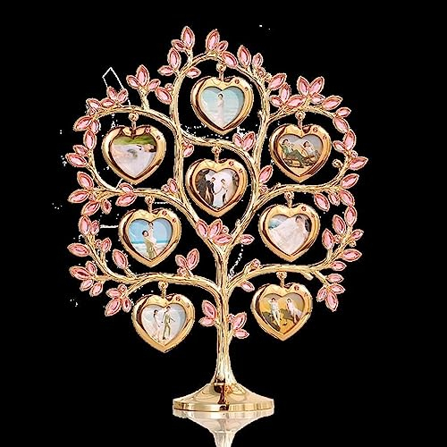 Picture Photo Frame Family Tree with 8 Hanging Picture Frames Metal Table Top Decoration (Color : Rose gold) (Color : Grijs) (Color : Rose gold)