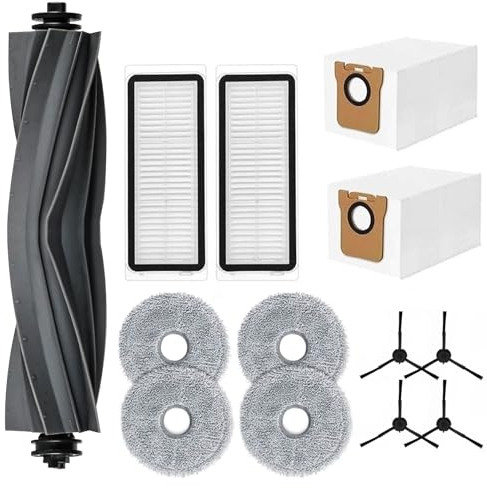DianSung Zubehör-Set für Dreame L20 Ultra / L30 ultra / L20 Ultra Complete Roboter-Staubsauger, Ersatzteil mit Hauptbürste + 4 Wischtücher +2 Staubbeutel + 4 Seitenbürsten +2 Filter