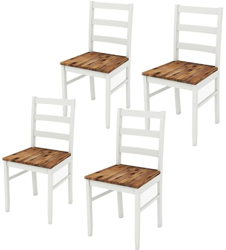 GIANTEX 4er Set Esszimmerstühle, Küchenstühle Essstühle Holz mit Rückenlehne, Wohnzimmerstühle Retro Design, Stühle Holzstuhl Stuhlset für Esszimmer Küche Wohnzimmer, 39x45x85,5 cm (4 Stühle)