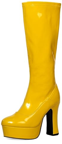 Plateau Stiefel mit Reißverschluss für Damen - gelb - Schuhgröße: 39