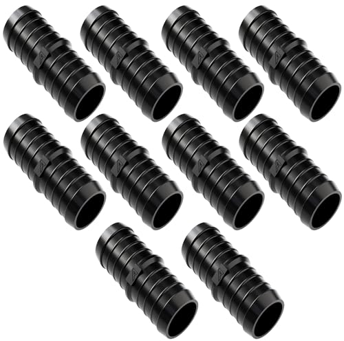 10 Pack - 50mm (2 Inch) Plastic Hose Pipe Connector for Garden Hoses, Ponds, Water Pipes, Inline Barbed Joiners