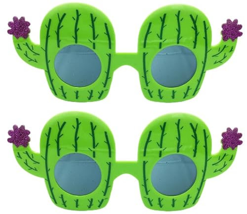 WRITWAA 2 StüCk Lustige Brille, GrüN Leichte Party FüR Geburtstag, Hawaii, Sommer, Foto Requisiten