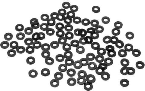 M METERXITY 120 Pcs Kit de Rondelles Caoutchouc Assortie Noir M3 3x7x1.2mm | 3mm ID 7mm OD 1.2mm d'Épaisseur, Rondelles Plates en Caoutchouc pour Tuyaux de Douche/Robinets Ménagers