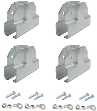 FLUXI-TECH Raccord en T pour Tube Carré Métal – Connecteur de Structure – Support de Fixation avec Boulons – Compatible 20×20 mm, 25×25 mm, 30×30 mm – Lot de 4 – Assemblage Sans Soudure (20x20mm)