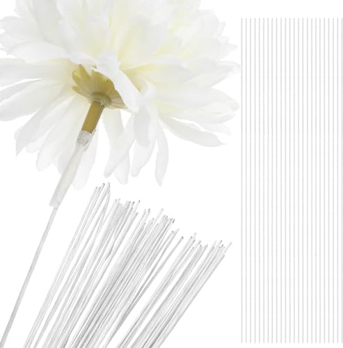 Generico Fil di Ferro per Fiori, Steli Sottili Color Avorio 100 Pezzi | Lavori Manuali e Bouquet, Ferro Pieghevole e Flessibile, Facile Usare e Riporre