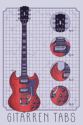 Gitarren Tabs: Gitarre Tabulator Block I Nummeriertes Notizbuch mit Inhaltsverzeichnis I Notenheft als Geschenk für Gitarrenspieler und solche die es ... mit E Tab Grifftabelle I DIN A5; 120 Seiten