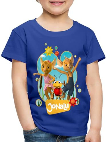 Spreadshirt JoNaLu Jo Naya Und Lu Tanzen Auf Der Wiese Kinder Premium T-Shirt, 122/128 (6 Jahre), Königsblau