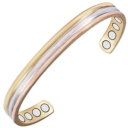 YINOX Tri Tone Magnet-Armbänder aus reinem Kupfer für Arthritis, für Damen und Herren, mit 8 Magneten, Valentinstag