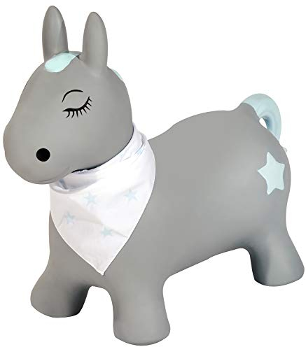 Kindsgut Hüpf-Tier für Kinder, dezente und Moderne Farben, liebevolle Details, inklusive Luftpumpe, Pony
