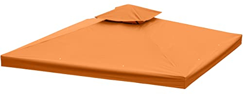 Pavillon Ersatzdach 3x3 m wasserdicht - Dach Ersatzbezug mit Kaminabzug, Terracotta