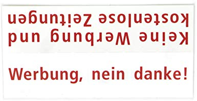 Renz Namensschildeinlage Kunststoff 97-9-87002 drehbar - Werbung ja/nein - 3 Seiten