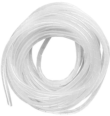 GTIWUNG Kabelschlauch Kabelspirale Spiralband Kabelschutz, Flexibler Spiralschlauch Kabelorganisation, Weiß Transparent, 25M×4mm
