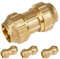 Suinga Confezione da 4 manicotti in ottone 20 mm per tubo in polietilene da 20 mm, raccordo in ottone 20 mm, raccordo in ottone 20 mm con certificato Aenor