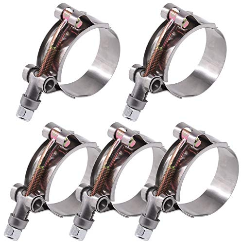Glarks - Fascette stringitubo a T in acciaio inox, 41-46 mm, attacco turbo, per tubi flessibili