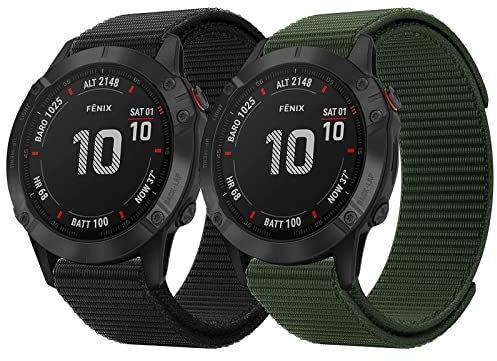 Armband Fenix 8 51mm/Fenix 7X/Fenix 7X Solar/Fenix 6X/Fenix 6X Pro/Fenix 5X /Fenix 5X Plus, 26mm Schnell Trocknendes Nylon Sportarmband für Fenix 3/Fenix 3 HR/Fenix 3 Sapphire/Fenix 7X Sapphire Solar