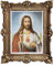 Gemälde Wandbild Gott Jesus Christus Herz Wand Bild mit Rahmen - BAROCK - 56x46 cm 50B