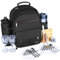 Sunflora Picknick Rucksack Set 2 Personen mit Isoliertem Kühlung und Decke, Picknickkorb 2 Personen für Familie Camping Outdoor(Schwarz)