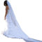 PengGengA Elagant Charming Lady Bridal 1-Tier Long Floor Veil cathedral with Comb Long Prom Gown Bridal Wedding Veil Wedding Accessory White8 S