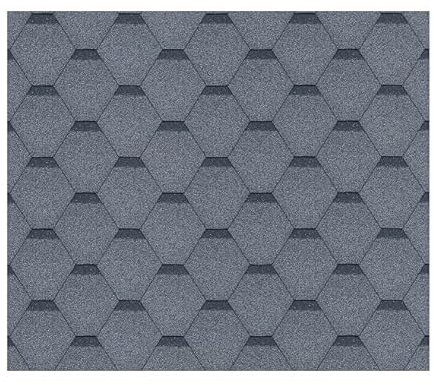 TIMBELA Bitumenschindeln-Set Hexagonal Rock H340GREY, Grau Bitumen-Dacheindeckung M340 für Gartenhaus
