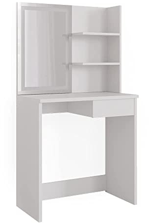 Vicco Schminktisch Dekos, Kosmetiktisch mit Spiegel, Weiß, 75 cm mit LED-Spiegel
