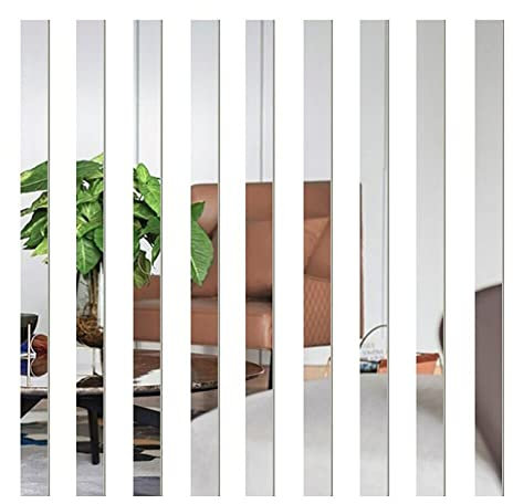 10 piastrelle a specchio, strisce adesive a specchio, decorazione artistica da parete, rimovibili, in acrilico, autoadesive, per soggiorno, camera da letto, decorazione fai da te, colore