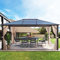 RNQZ Auvent de pavillon de Jardin en Polycarbonate avec Toit en Polycarbonate, Rideaux et Cadres en Aluminium, Tente de fête auvent Abri extérieur de Jardin avec Rideaux en Maille et parois latérales