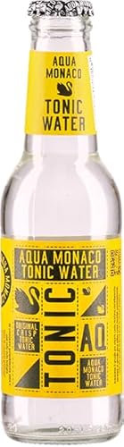AQUA MONACO Sodato Tonic Water, tonic water aspra, chinino amaro ed estratti naturali di limone e lime freschi, gin & tonic, mixer ideale per long drink - 24 bottigliette da 200ml