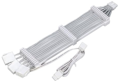 3x8 Pin ARGB PSU Cable, Power Supply Sleeved Cable, ARGB GPU Power Supply Cable, 12Pin Plus 4Pin to 3x8Pin 5V 3Pin Synchronized Extension Cable Kit