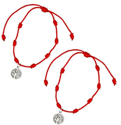 rparty-Pulsera Nudos Roja Original Contra el Mal de Ojo y Proteccion Mala energia Hecha a Mano, Amuleto de Hilo para Hombre Mujer Parejas y Amistad, Accesorio de la Buena Suerte/ARBOL DE LA VIDA