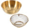 2Pcs Golden Stainless Steel Colander Basket Set for Washing Vegetables and Rice Multi-Functional Draining Strainer for Kitchen Use