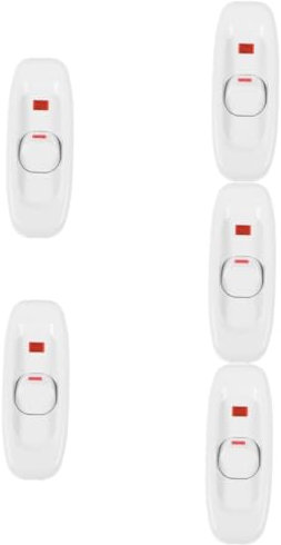 WOONEKY 5st Schaltknopf Ersatzschalter Praktischer Schalter Für Die Lampe Elektrischer Lichtschalter Praktischer Kleiner Schalter Tischlampenschalter Neben Dem Lampenschalter Plastik Weiß