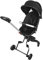 Poussette Canne Compacte, Position Allongée, Poussette Compacte, Inclinable d’une main, Grand panier de rangement (Noir - A)