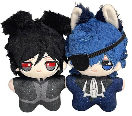 JUSONGKWCP 2 BlackButlers Plush Anime Figur Niedlich Plüschpuppe 12 cm BlackButlers Kuscheltier Deko Kissen