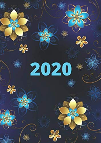 Wochenkalender 2020 (Blau - Gold): Größe A4 | Liste für Kontakte | Geburtstage | Notizen | Budget Planer | Einnahmen Übersicht 2020 | Viel Platz zum Notieren