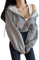 shownicer Damen Sweatjacke Teenager Mädchen Kapuzenpullover Langarm Kurz Hoodie Sweatshirt Crop Pullover Tops Kapuzenjacke mit Zip B Grau M