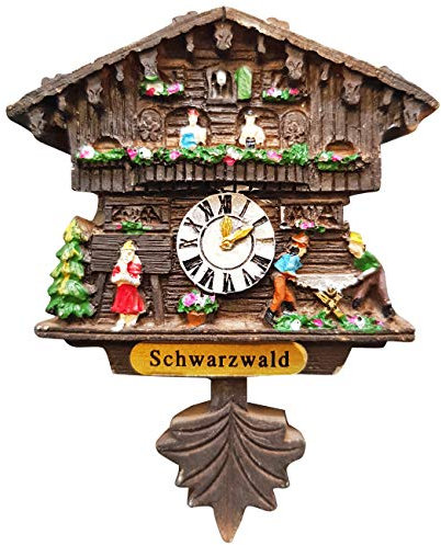 Ciffre Kuckucksuhr Magnet Polyresin Kühlschrank Handmade - Schwarzwald
