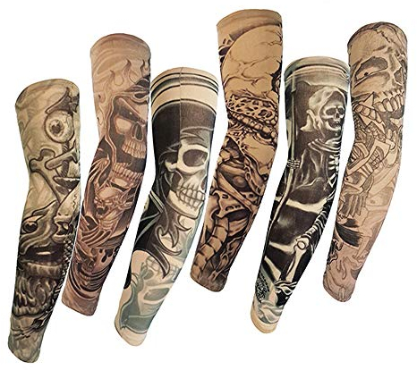 Jurxy 6 Stück Tattoo Ärmel Temporäre Tattoos Arm Sleeves Tätowierung Armstrümpfe Tattoo Strumpf Arm für Karneval Fasching Party - Stil L