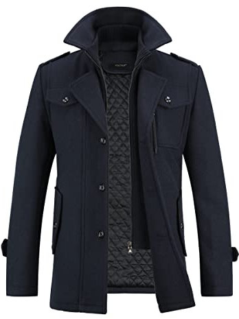 YOUTHUP Cappotti per Uomo Giacche di Lana Elegante Trincea Cappotto Invernale Regular Fit