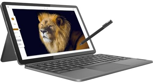 Lenovo Chromebook Duet 3 Tablette d'ordinateur portable 2 en 1 avec clavier amovible (écran tactile QHD IPS de 11, processeur Qualcomm 8 cœurs, RAM 8 Go, eMMC) Lenovo USI stylo, webcam 8 MP, Wi-Fi