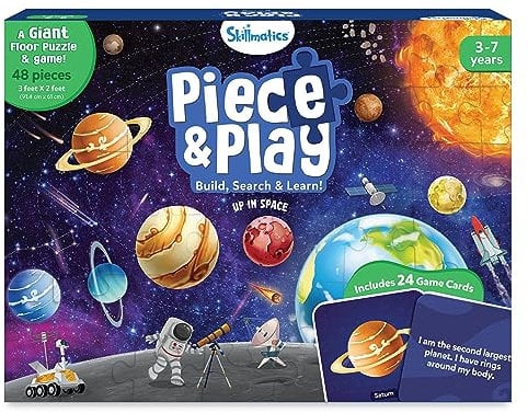 Skillmatics Floor Puzzle & Game - Piece & Play Space, Jigsaw & Toddler Puzzles, Educational Toy, Gifts for Boys & Girls Ages 3, 4, 5, 6, 7 (48 Pieces, 2 x 3 feet)